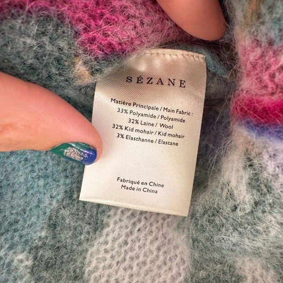 Sézane RARE Ines Sweater in Blue Floral Size S - Picture 5 of 6